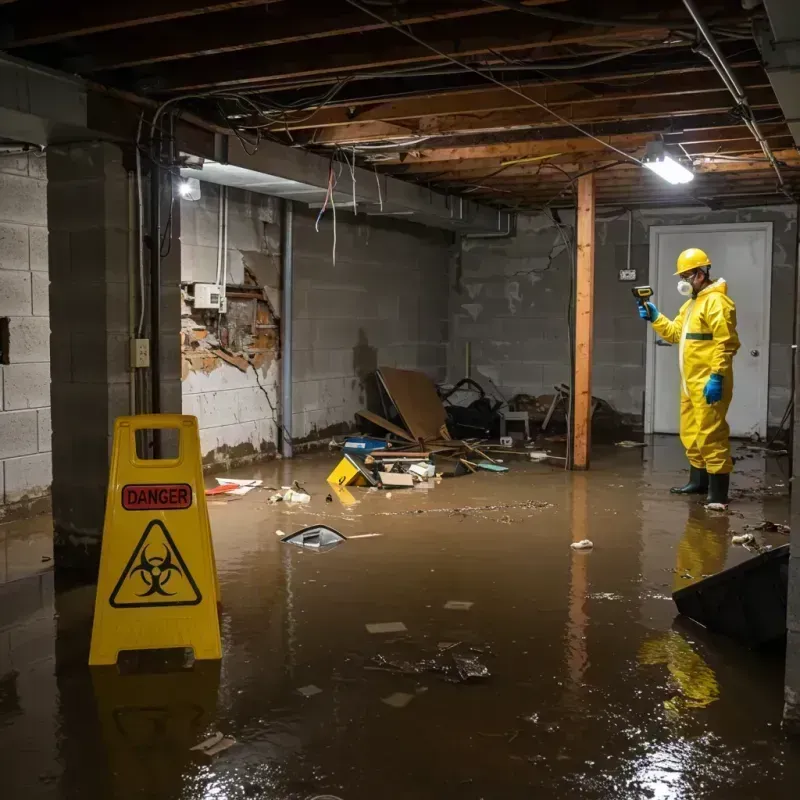 Flooded Basement Electrical Hazard in East Rockingham, NC Property